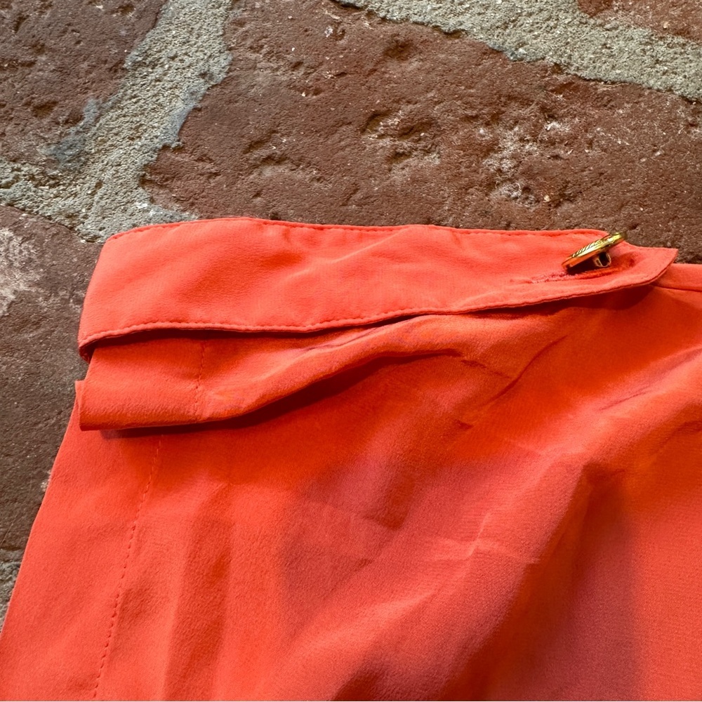 Bianca Coletti Size Small Orange Mini Dress Beach Cover Up Silk Tunic Resortwear - Picture 2 of 16
